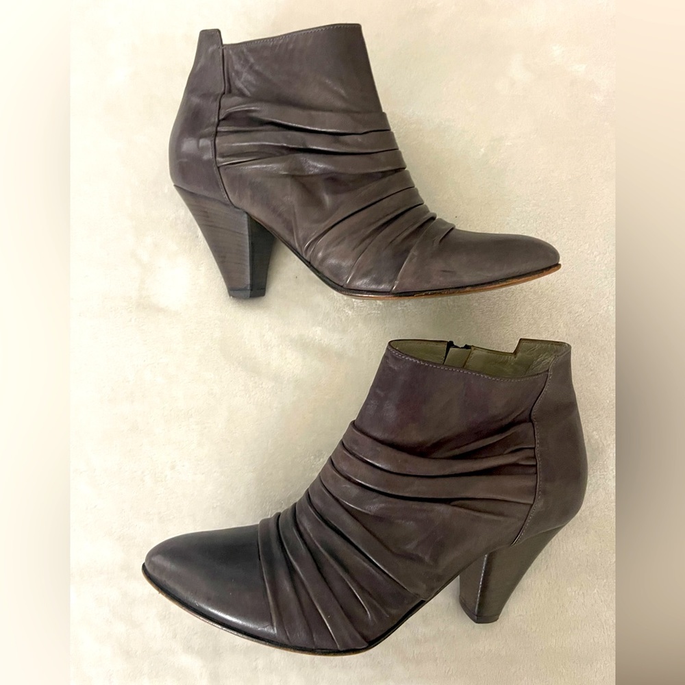 👢Vero Cuoio Booties Women 38 Brown Leather Made In Italy 🇮🇹